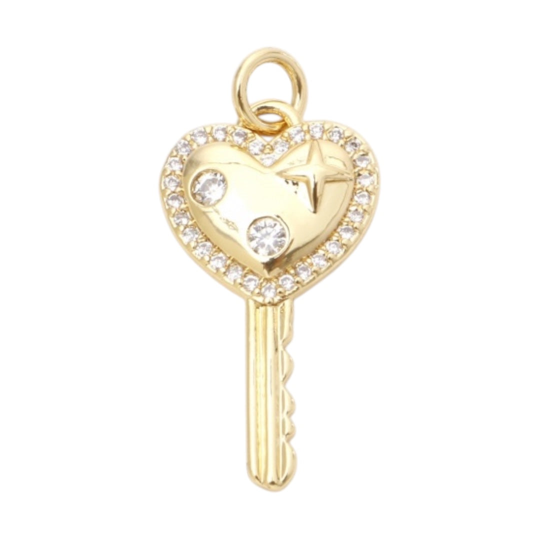 Heart Key Charm
